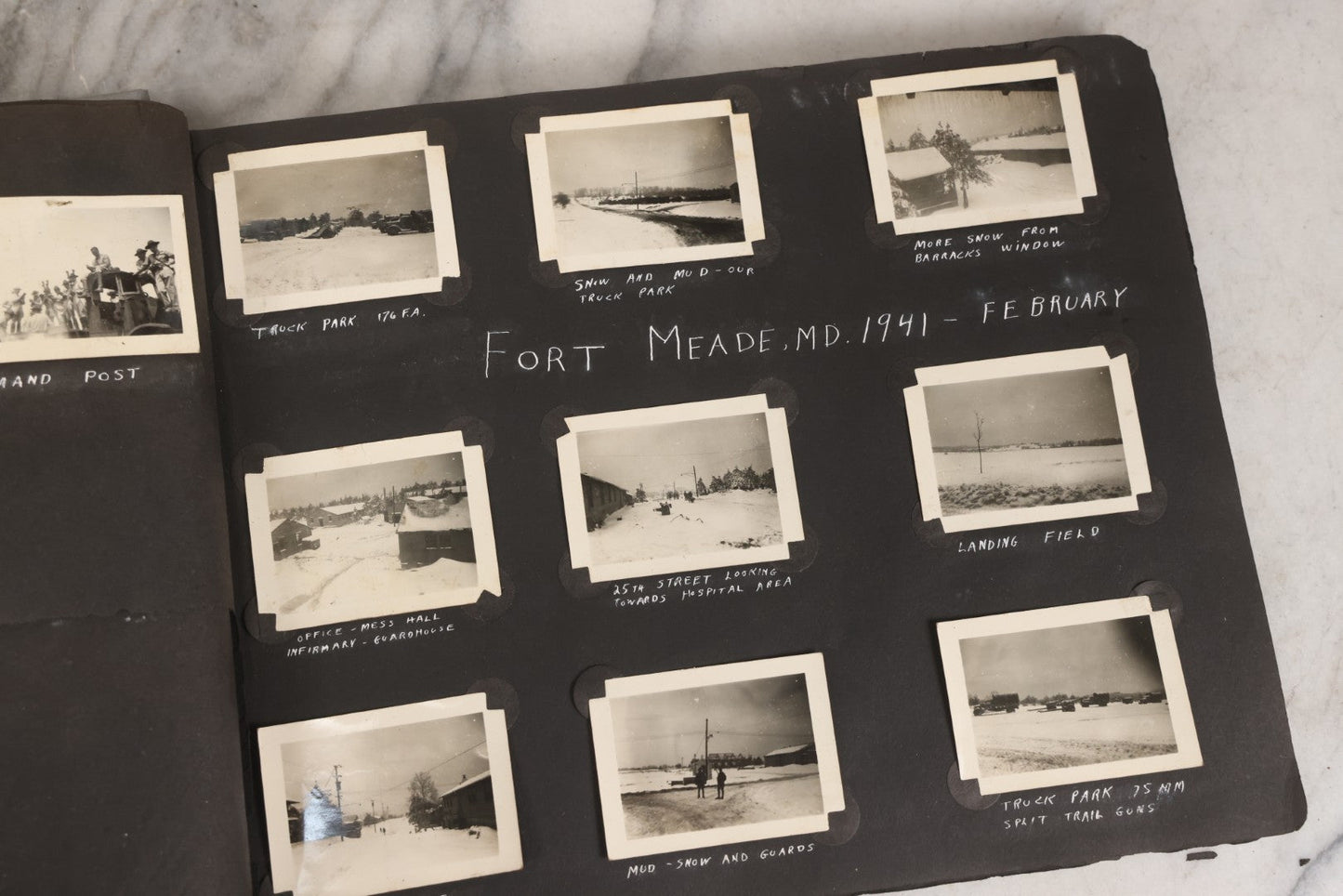 Lot 046 - Pair Of Vintage Snapshot Photo Albums Containing 600+ Photos Of Army National Guard Training & Life In The Lead Up To World War Two, 1938–1942, Albums Of Sgt. D.L. Dressler, With Notes Referencing Dec. 7, 1941 Pearl Harbor, Many Domestic Bases