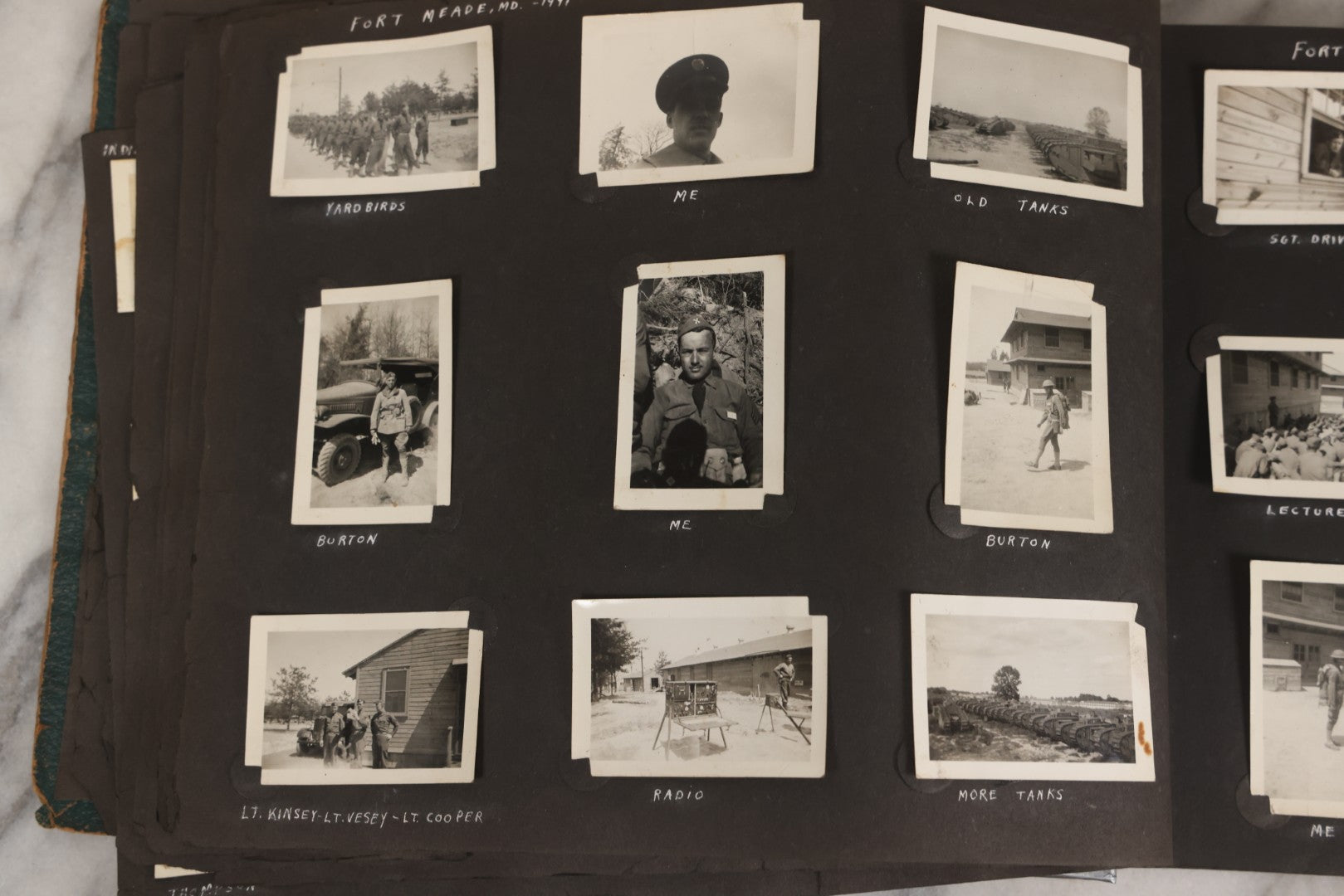 Lot 046 - Pair Of Vintage Snapshot Photo Albums Containing 600+ Photos Of Army National Guard Training & Life In The Lead Up To World War Two, 1938–1942, Albums Of Sgt. D.L. Dressler, With Notes Referencing Dec. 7, 1941 Pearl Harbor, Many Domestic Bases