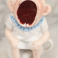Lot 081 - Vintage Miniature Bisque Comic Match Holder Of Child In Pajamas On Pot With Gaping Mouth, 2-7/8" H