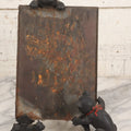 Lot 085 - Antique Cast Iron Cat Frame With Three Cats And Red Bow Detail, Note Damage