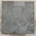 Lot 091 - Antique Etched Metal Printing Plate Depicting Industrial Workshop Scene