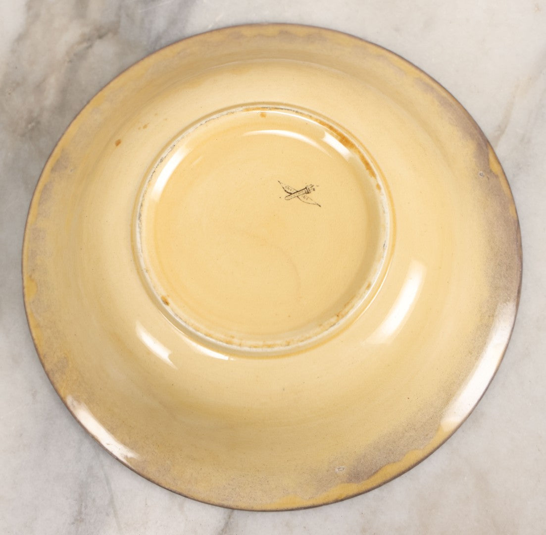 Lot 094 - Antique Ceramic Portrait Bowl With Young Woman's Image, 7-1/2" Diameter