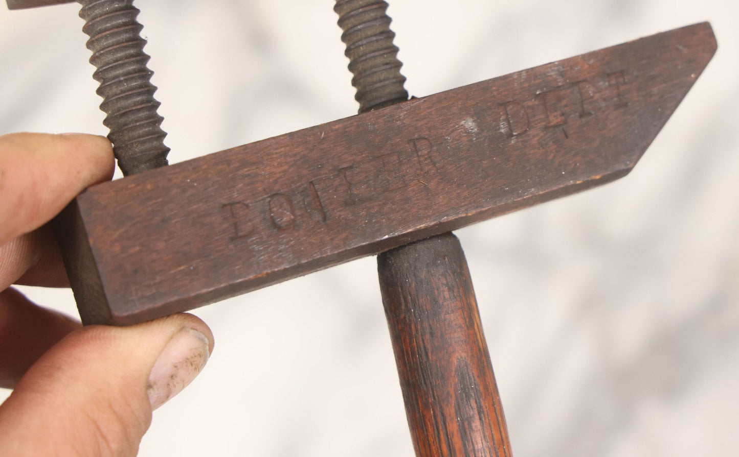 Lot 107 - Pair Of Antique Narragansett Machine Co. Model No. 815 Small Woodworking Clamps, Providence, R.I., Stamped “Boiler Dept.”