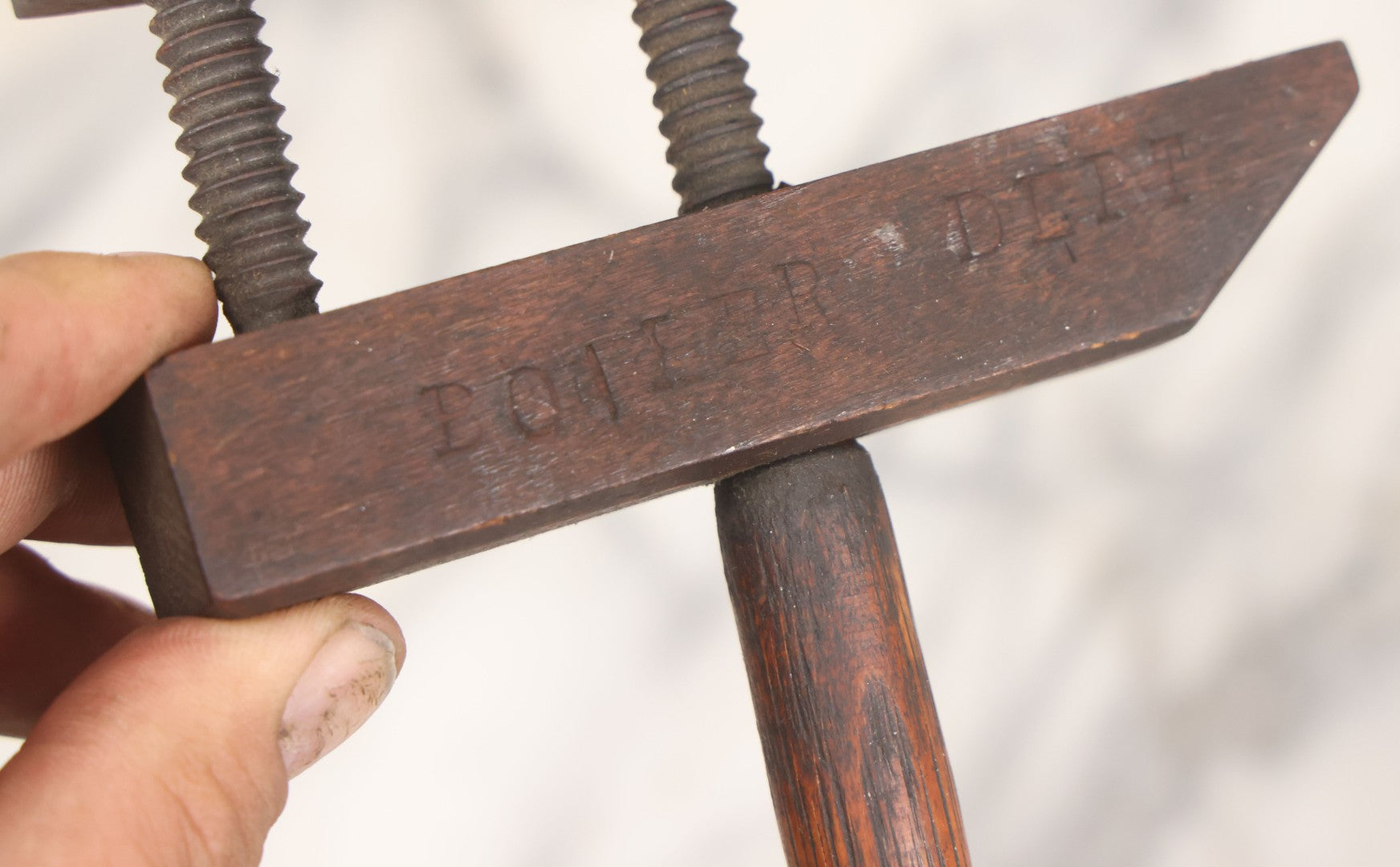 Lot 107 - Pair Of Antique Narragansett Machine Co. Model No. 815 Small Woodworking Clamps, Providence, R.I., Stamped “Boiler Dept.”