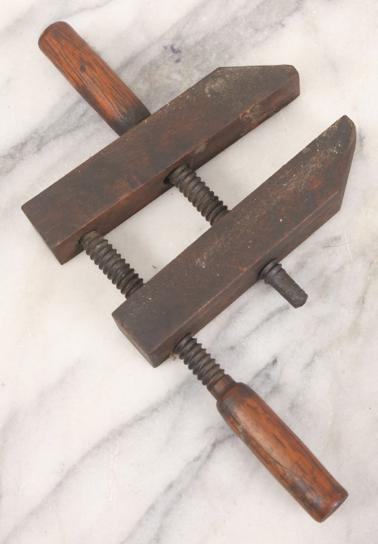 Lot 107 - Pair Of Antique Narragansett Machine Co. Model No. 815 Small Woodworking Clamps, Providence, R.I., Stamped “Boiler Dept.”