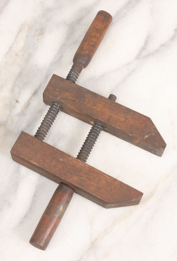 Lot 107 - Pair Of Antique Narragansett Machine Co. Model No. 815 Small Woodworking Clamps, Providence, R.I., Stamped “Boiler Dept.”