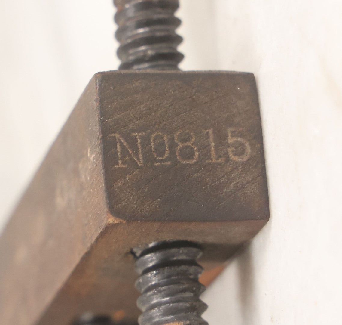 Lot 107 - Pair Of Antique Narragansett Machine Co. Model No. 815 Small Woodworking Clamps, Providence, R.I., Stamped “Boiler Dept.”