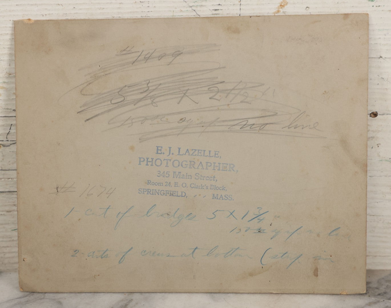 Lot 118 - Antique Boarded Photograph Of The Old Toll Bridge Over The Connecticut River, Springfield, Massachusetts, Photographed By E.J. Lazelle