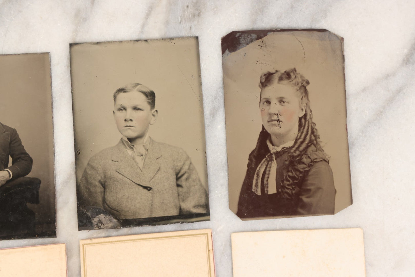 Lot 131 - Grouping Of Ten Antique Tintype Photographs, Including Two By M.D. Allen, Photographer, Fitchburg, Massachusetts