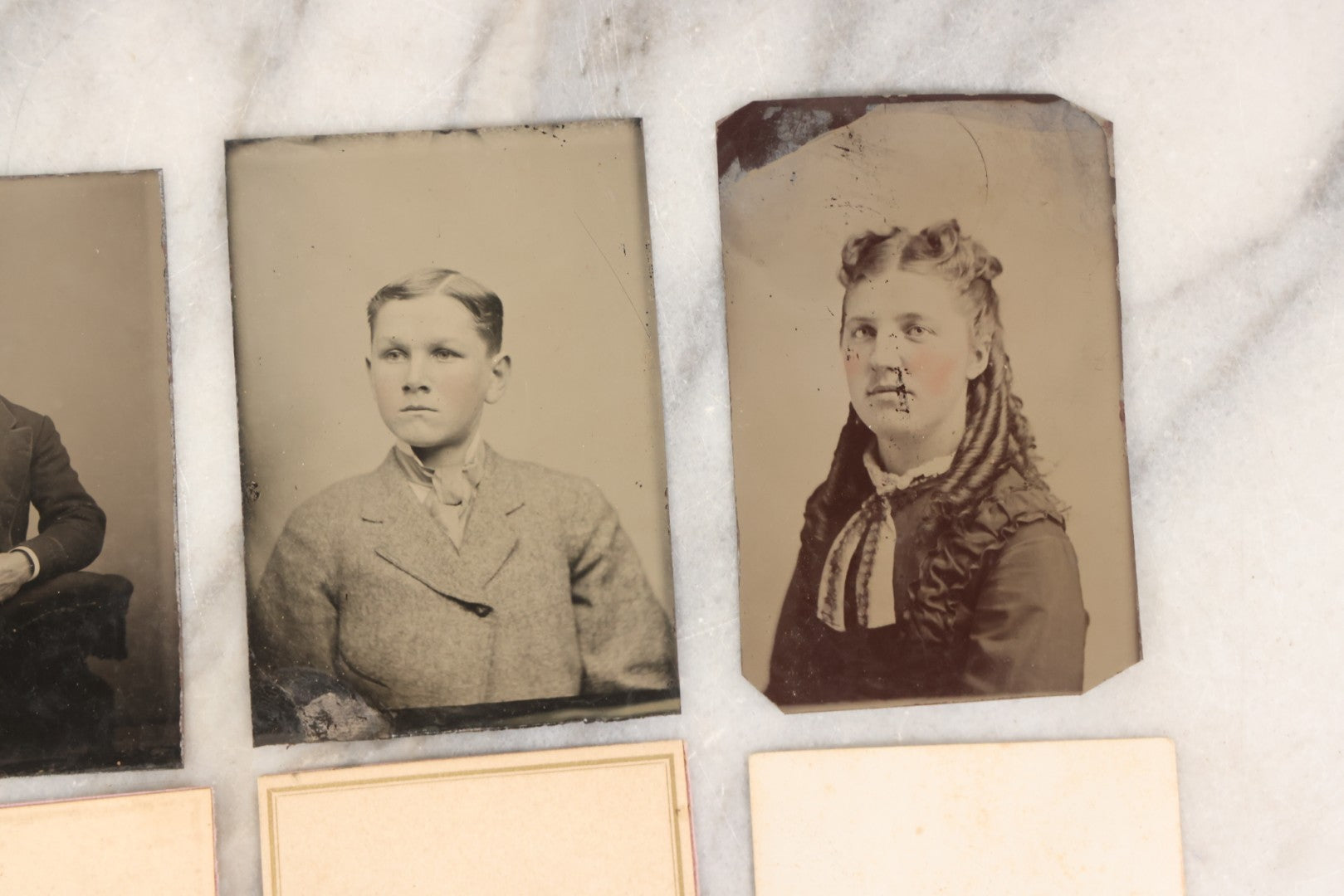 Lot 131 - Grouping Of Ten Antique Tintype Photographs, Including Two By M.D. Allen, Photographer, Fitchburg, Massachusetts