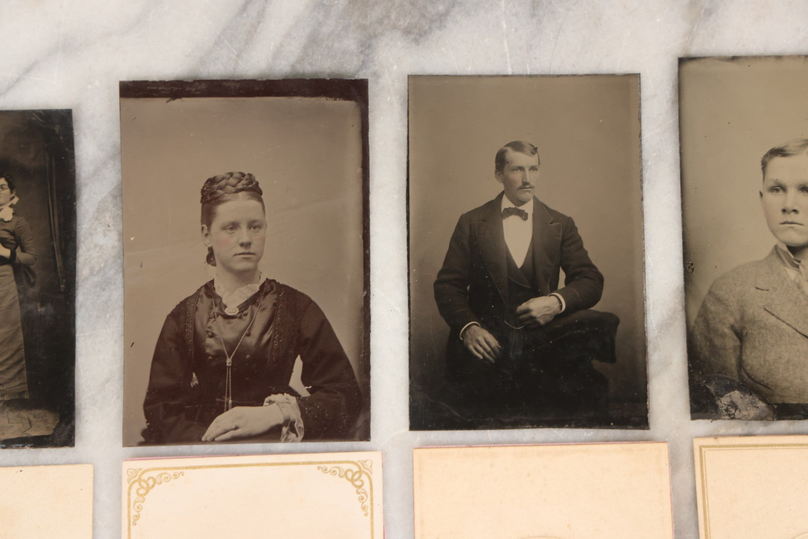 Lot 131 - Grouping Of Ten Antique Tintype Photographs, Including Two By M.D. Allen, Photographer, Fitchburg, Massachusetts