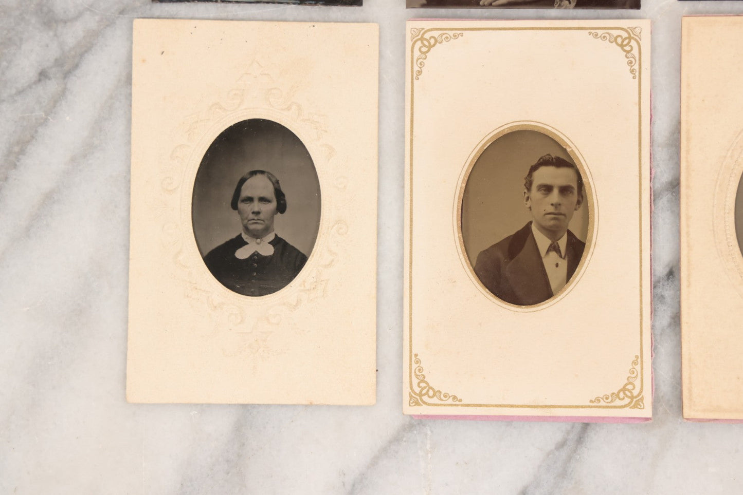 Lot 131 - Grouping Of Ten Antique Tintype Photographs, Including Two By M.D. Allen, Photographer, Fitchburg, Massachusetts
