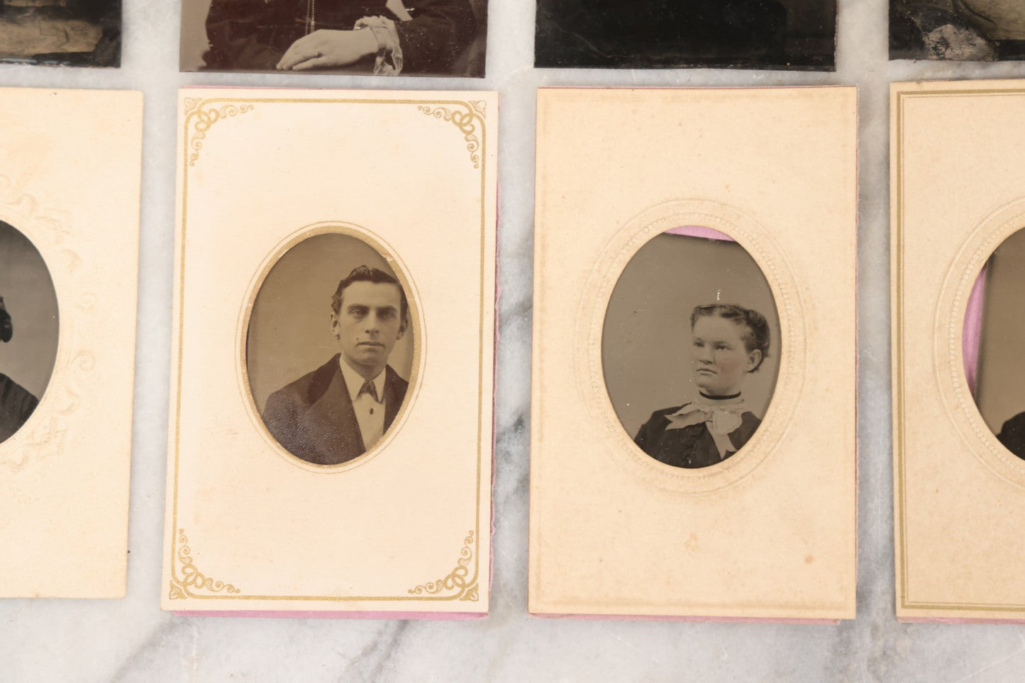Lot 131 - Grouping Of Ten Antique Tintype Photographs, Including Two By M.D. Allen, Photographer, Fitchburg, Massachusetts