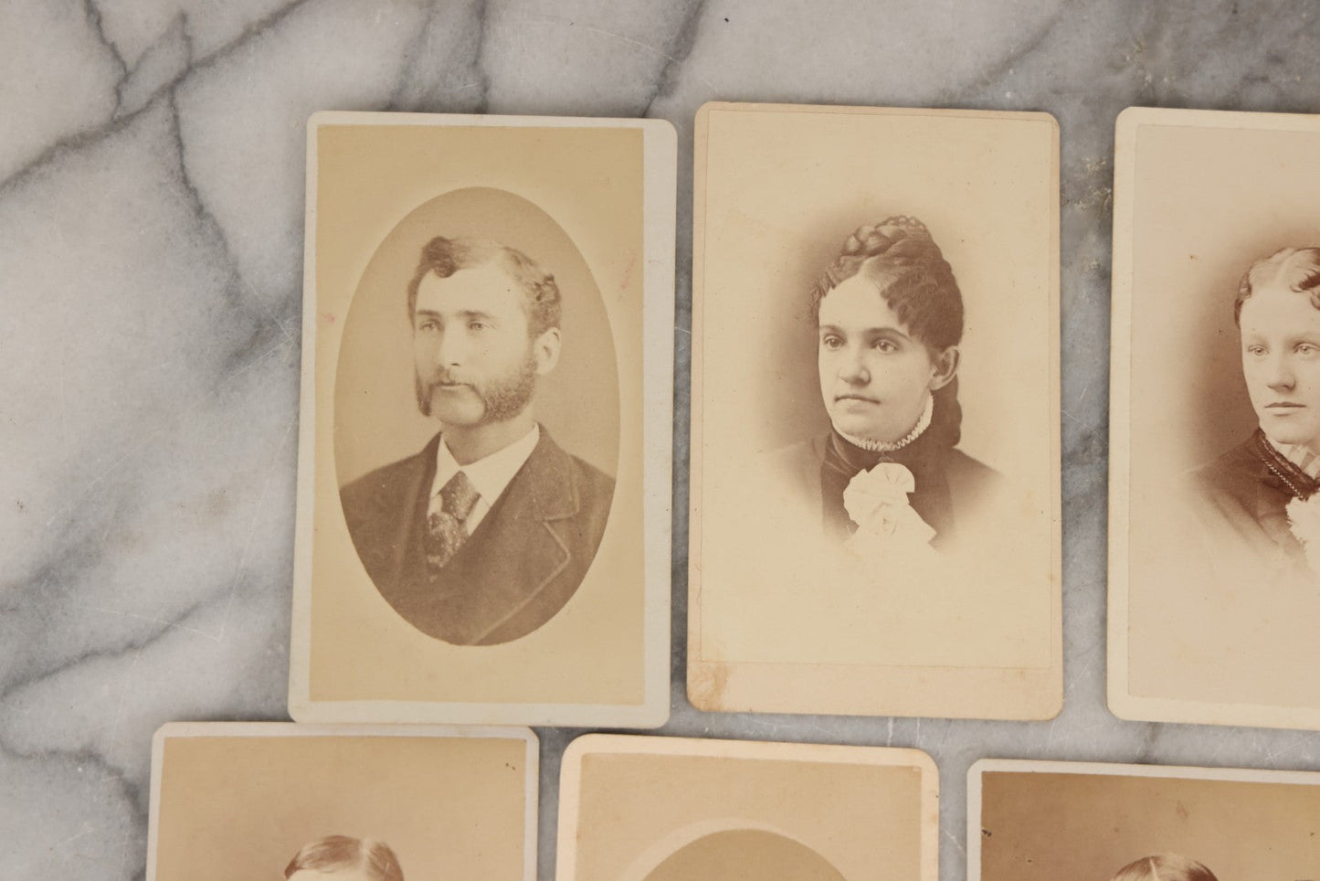 Lot 132 - Grouping Of Thirteen Antique Carte De Visite C.D.V. Photographs, Including Kimball Bros., Photographers