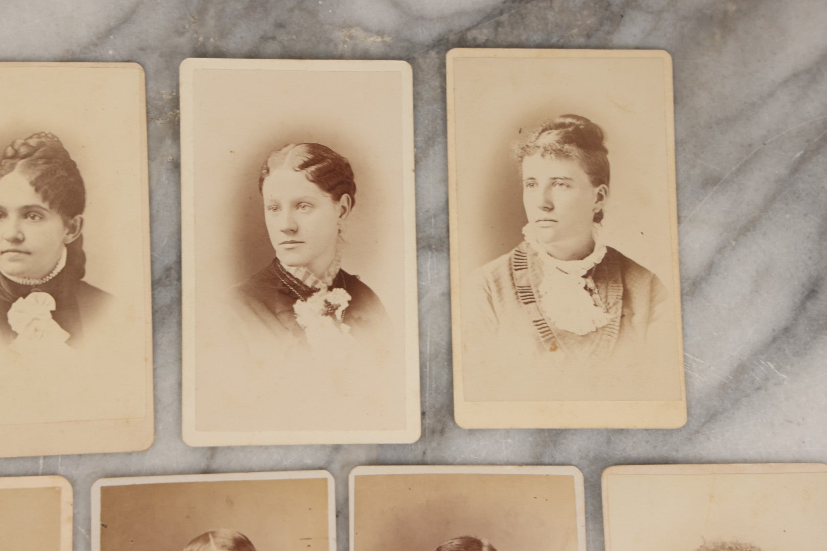 Lot 132 - Grouping Of Thirteen Antique Carte De Visite C.D.V. Photographs, Including Kimball Bros., Photographers