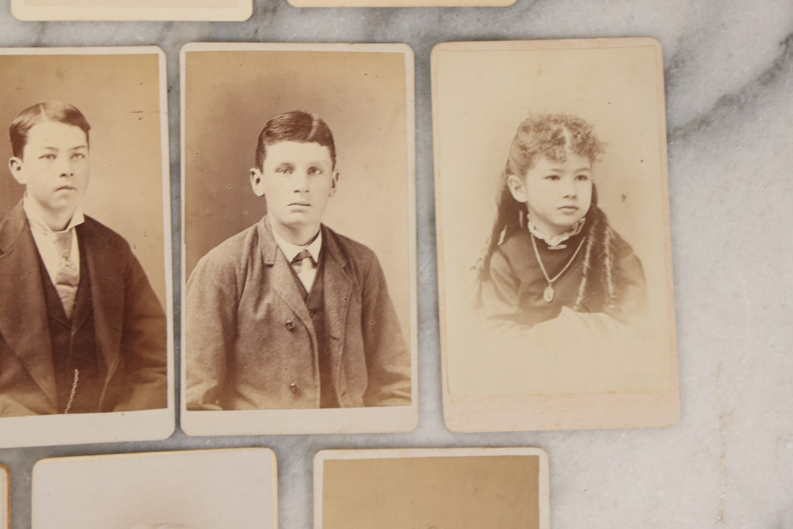 Lot 132 - Grouping Of Thirteen Antique Carte De Visite C.D.V. Photographs, Including Kimball Bros., Photographers