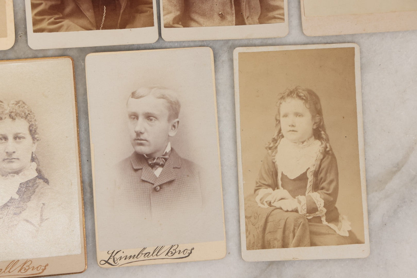Lot 132 - Grouping Of Thirteen Antique Carte De Visite C.D.V. Photographs, Including Kimball Bros., Photographers