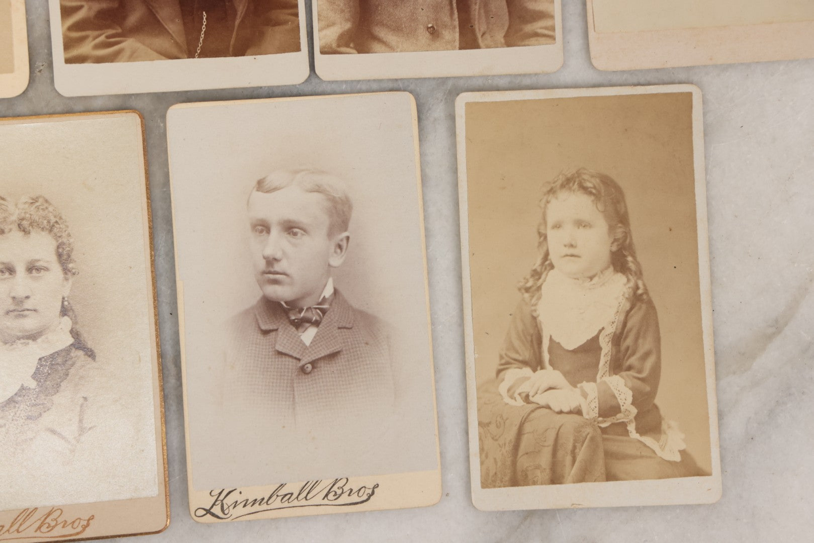 Lot 132 - Grouping Of Thirteen Antique Carte De Visite C.D.V. Photographs, Including Kimball Bros., Photographers