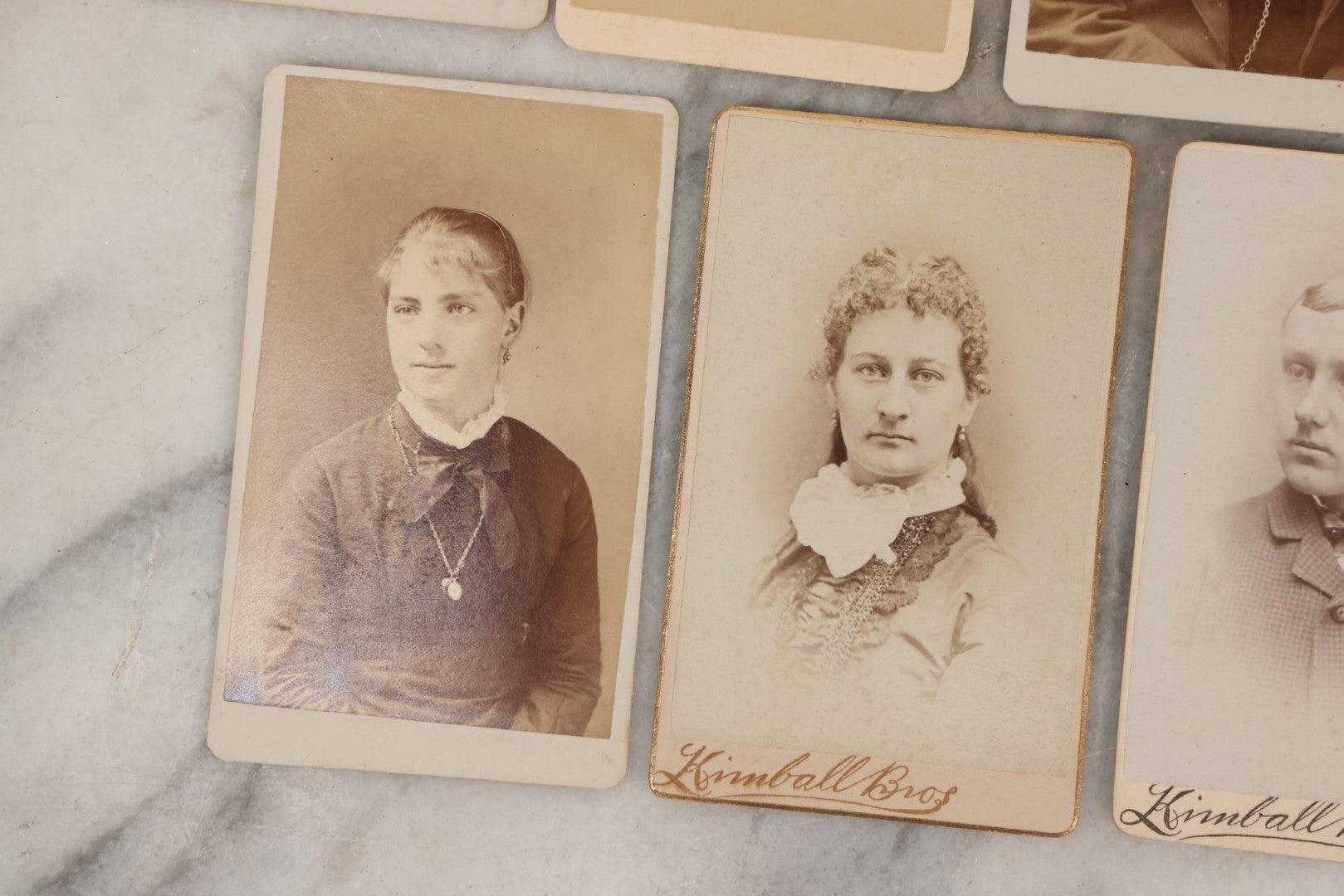 Lot 132 - Grouping Of Thirteen Antique Carte De Visite C.D.V. Photographs, Including Kimball Bros., Photographers