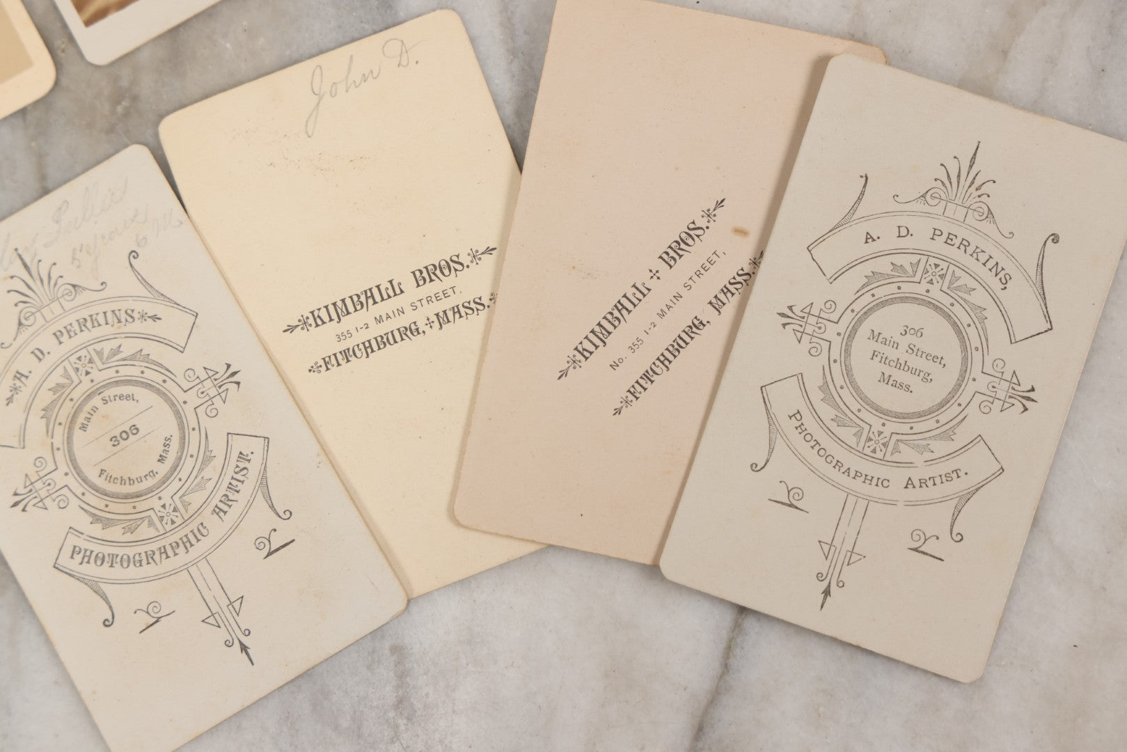 Lot 132 - Grouping Of Thirteen Antique Carte De Visite C.D.V. Photographs, Including Kimball Bros., Photographers