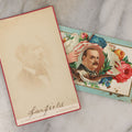Lot 133 - Pair Of Antique Political Ephemera Pieces Featuring U.S. Presidents Including Carte De Visite C.D.V. Photograph Of Garfield, And Lithographed Card With Cleveland
