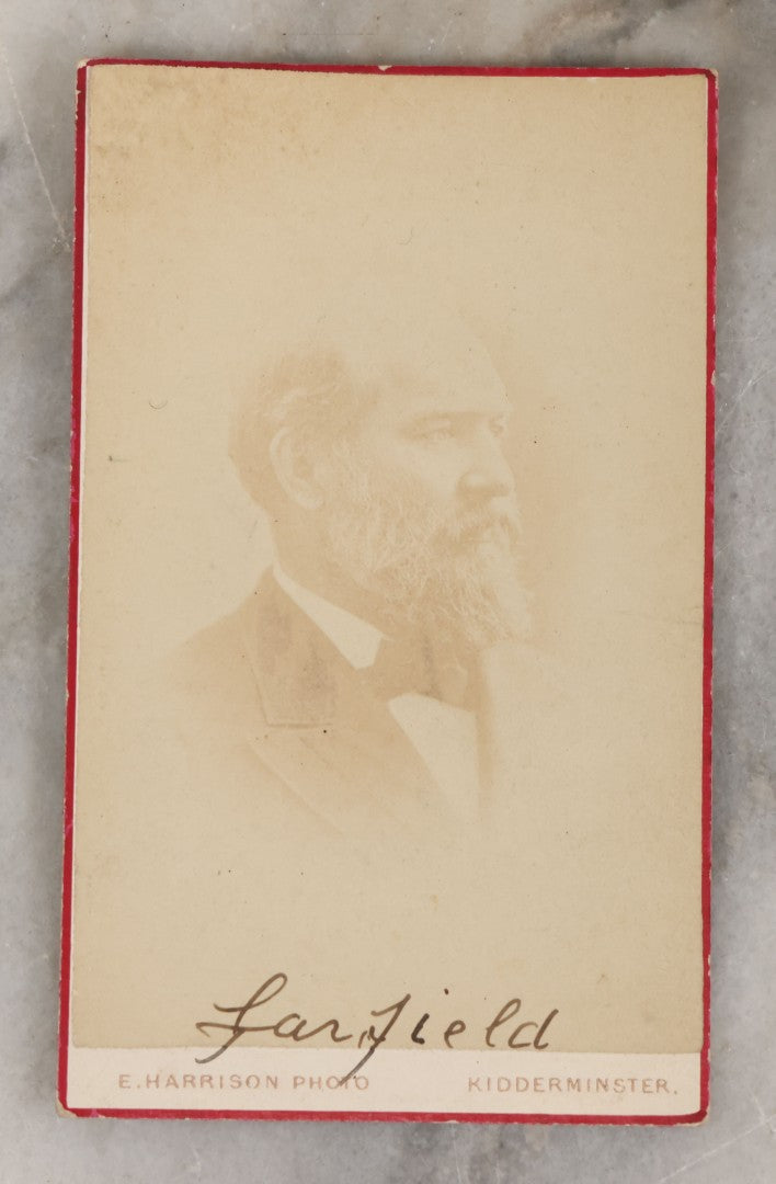 Lot 133 - Pair Of Antique Political Ephemera Pieces Featuring U.S. Presidents Including Carte De Visite C.D.V. Photograph Of Garfield, And Lithographed Card With Cleveland
