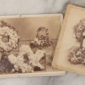 Lot 134 - Pair Of Antique Photographs Of Funeral Flower Arrangements, Including Freemason Tribute, By E.M. White, Keene, New Hampshire