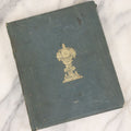 Lot 140 - Antique Handwritten Record Book For School District No. 13, Richmond, New Hampshire, 1854–1879, Blue / Green Cloth Cover With Gilded Urn Design
