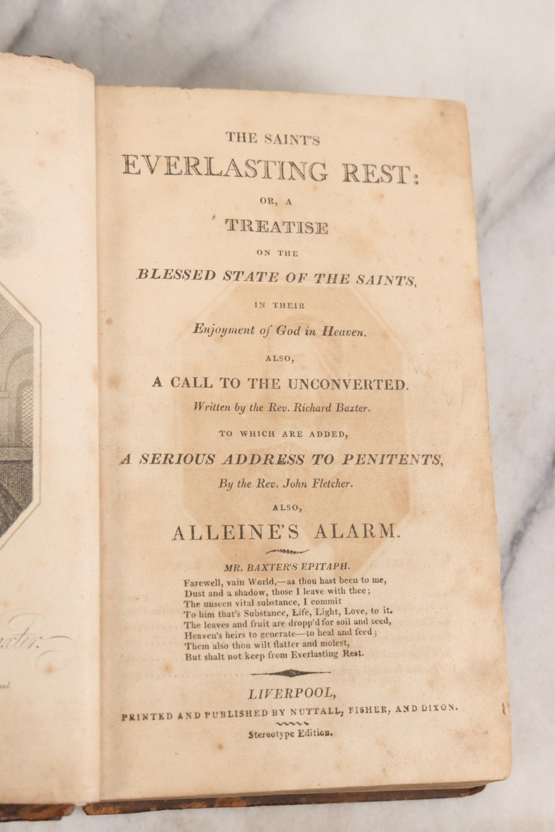 Lot 147 - "The Saint's Everlasting Rest" Antique Religious Book By Rev. Richard Baxter, With Writings By Rev. John Fletcher, Illustrated With Woodcuts, Published By Nuttall, Fisher, And Dixon, Liverpool, Stereotype Edition, Circa Early-Mid 19th Century