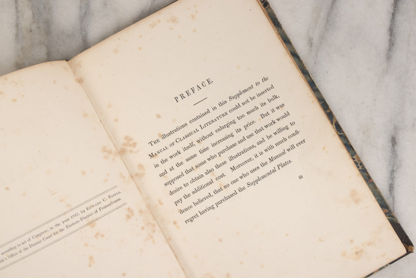 Lot 148 - "Supplemental Plates To The Manual Of Classical Literature" Antique Book Of Illustrations By N.W. Fiske, Professor In Amherst College, Published By Edward C. Biddle, Philadelphia, 1843