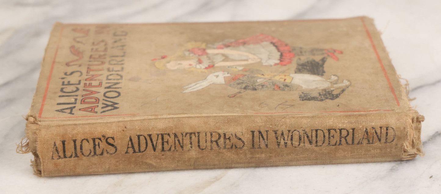 Lot 150 - "Alice's Adventures In Wonderland" Antique Children's Book By Lewis Carroll, Illustrated In Colors, Published By Gilbert H. McKibbin, New York, The Manhattan Young People's Library, Note Poor Condition