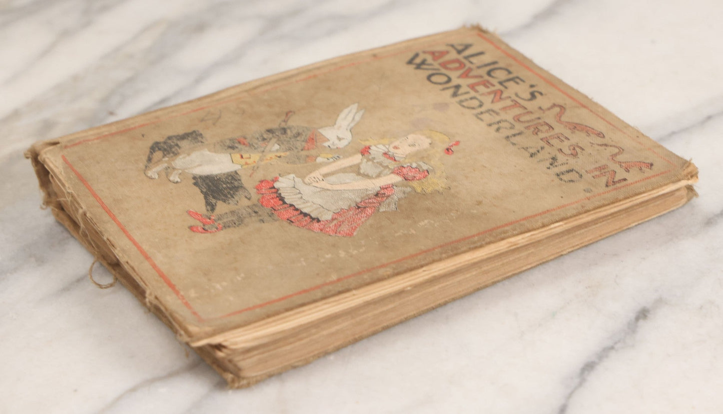 Lot 150 - "Alice's Adventures In Wonderland" Antique Children's Book By Lewis Carroll, Illustrated In Colors, Published By Gilbert H. McKibbin, New York, The Manhattan Young People's Library, Note Poor Condition