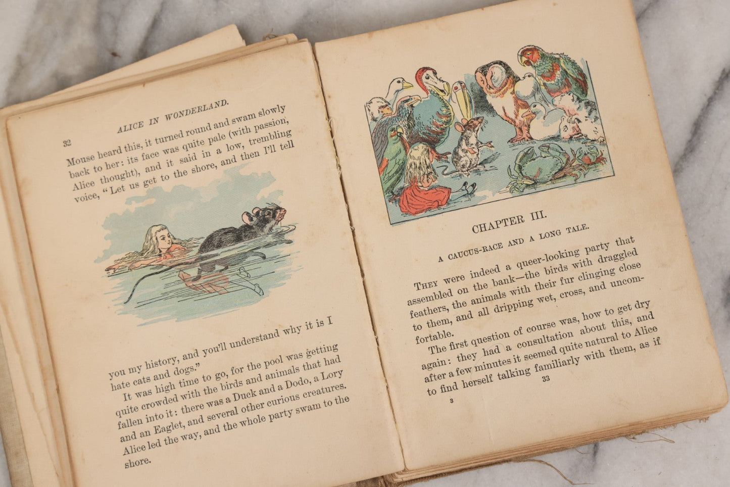 Lot 150 - "Alice's Adventures In Wonderland" Antique Children's Book By Lewis Carroll, Illustrated In Colors, Published By Gilbert H. McKibbin, New York, The Manhattan Young People's Library, Note Poor Condition