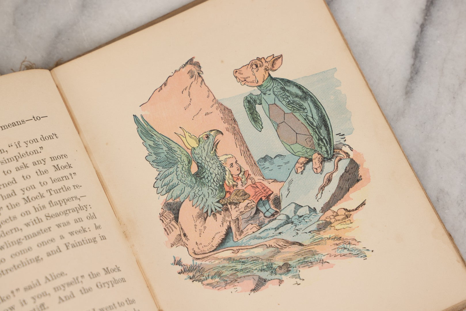 Lot 150 - "Alice's Adventures In Wonderland" Antique Children's Book By Lewis Carroll, Illustrated In Colors, Published By Gilbert H. McKibbin, New York, The Manhattan Young People's Library, Note Poor Condition