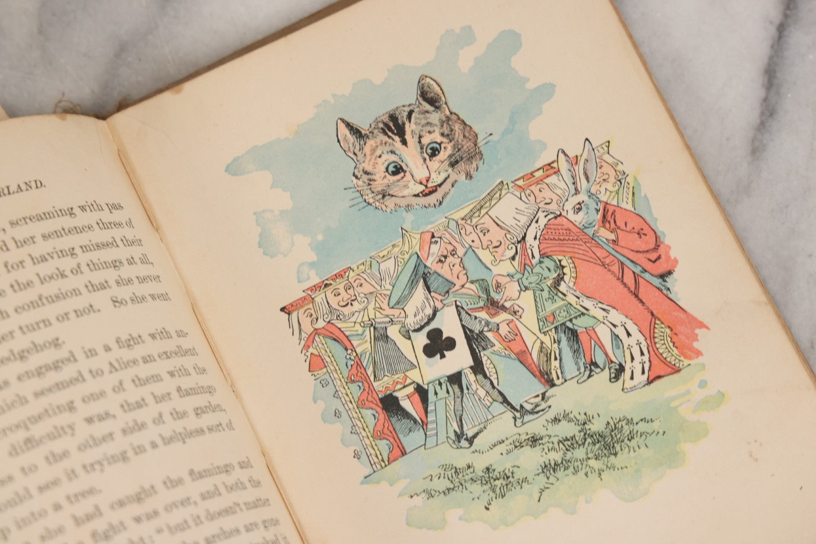 Lot 150 - "Alice's Adventures In Wonderland" Antique Children's Book By Lewis Carroll, Illustrated In Colors, Published By Gilbert H. McKibbin, New York, The Manhattan Young People's Library, Note Poor Condition