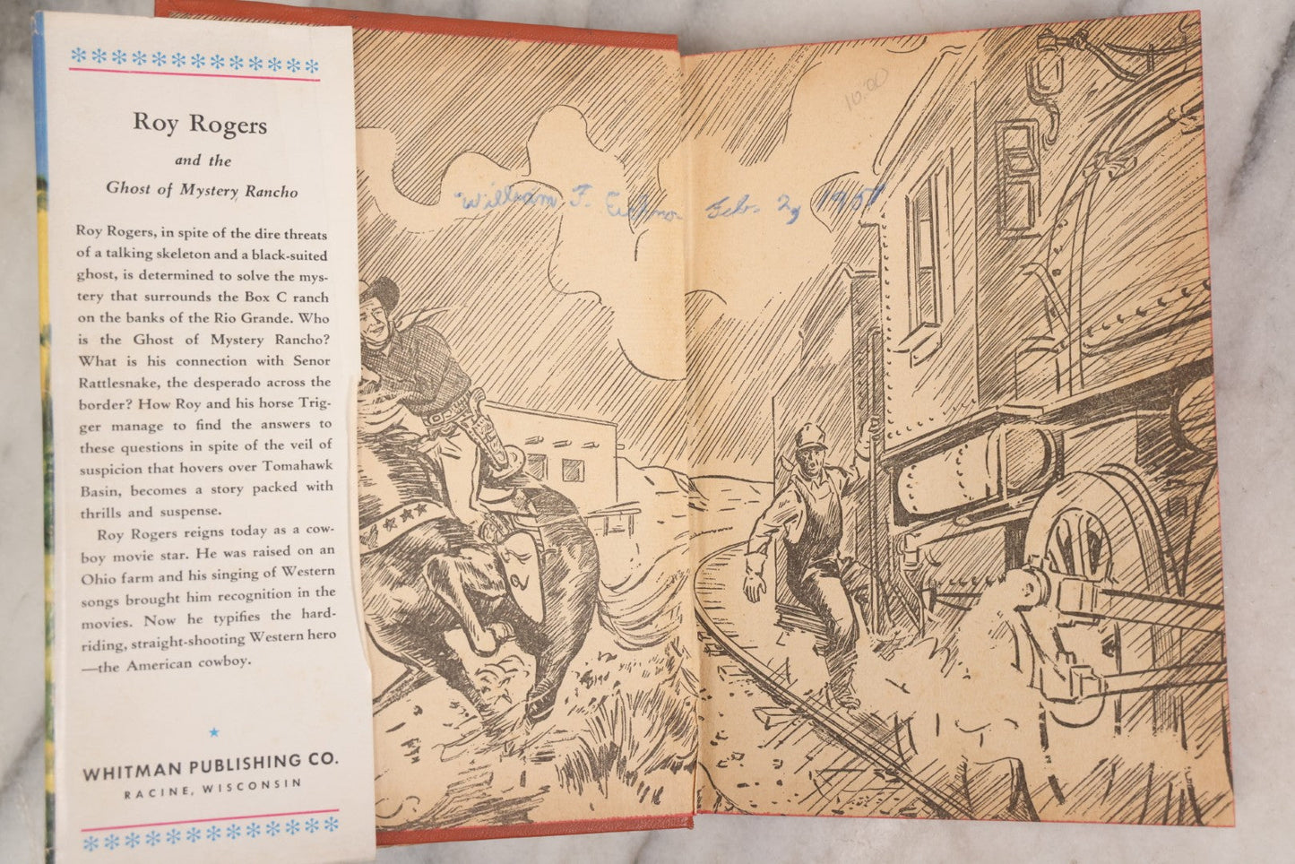 Lot 153 - "Roy Rogers And The Ghost Of Mystery Rancho" Vintage Western Adventure Book By Walker A. Tompkins, Illustrated By Andrew Bensen, Published By Whitman Publishing Company, Racine, Wisconsin