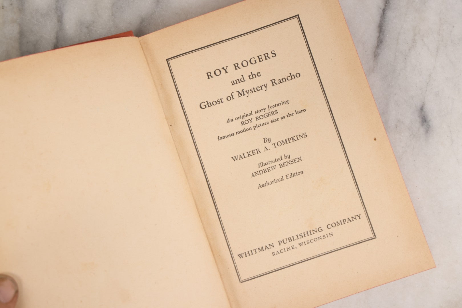 Lot 153 - "Roy Rogers And The Ghost Of Mystery Rancho" Vintage Western Adventure Book By Walker A. Tompkins, Illustrated By Andrew Bensen, Published By Whitman Publishing Company, Racine, Wisconsin