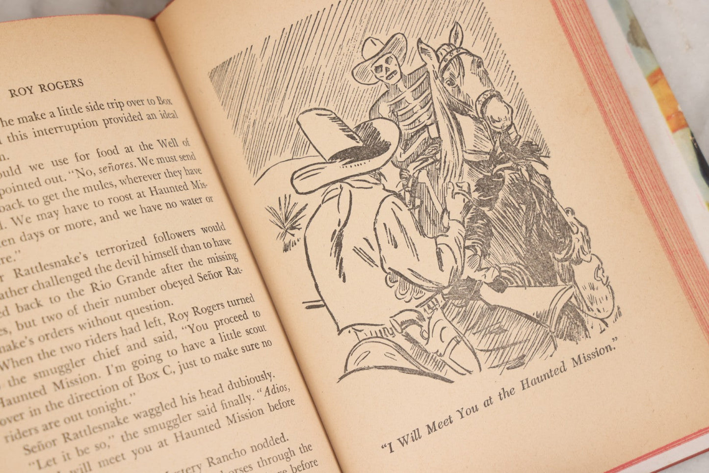 Lot 153 - "Roy Rogers And The Ghost Of Mystery Rancho" Vintage Western Adventure Book By Walker A. Tompkins, Illustrated By Andrew Bensen, Published By Whitman Publishing Company, Racine, Wisconsin