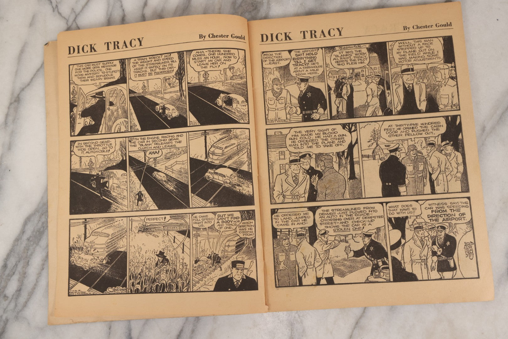 Lot 157 - "Dick Tracy Gets His Man" Vintage Comic Book By Chester Gould, Published By Dell Publishing Company, New York, Feature Book No. 7, Copyright 1937, 1938