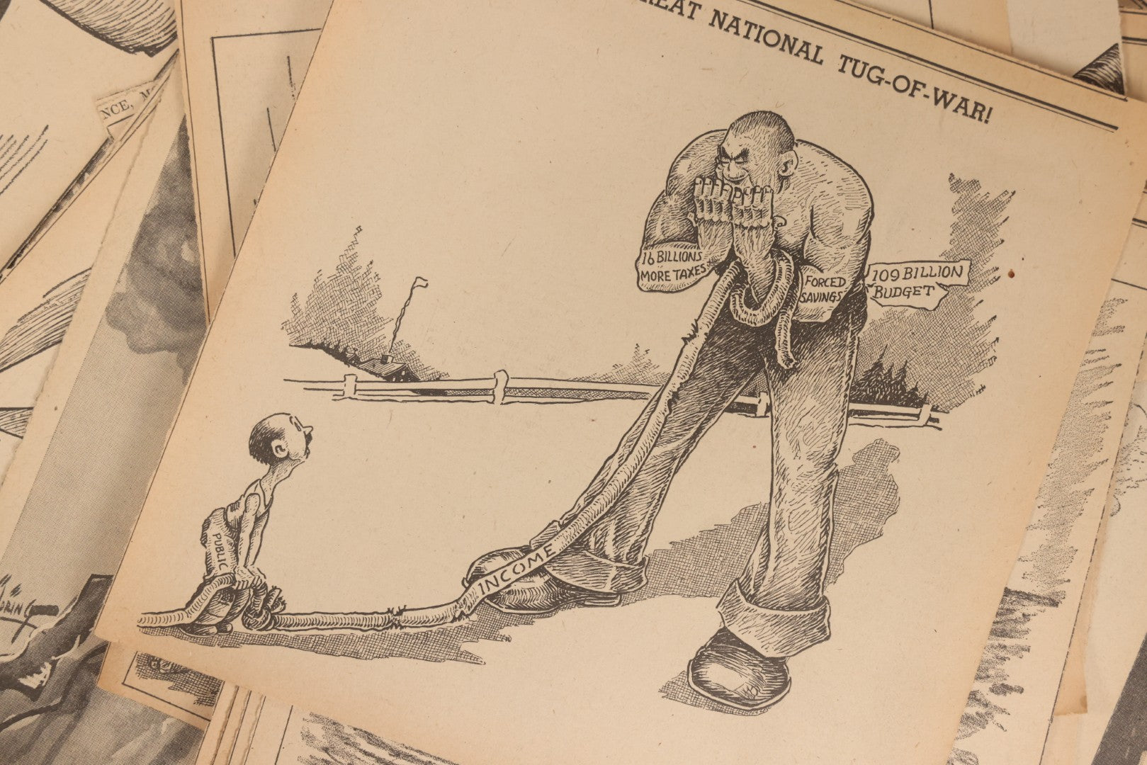 Lot 164 - Grouping Of 200+ Vintage World War Two Newspaper Comic Strips, Providence, Rhode Island, 1942–1944, Featuring Axis Powers, Hitler, Domestic Politics, And Wartime Culture, By Henderson, Halladay, And Others