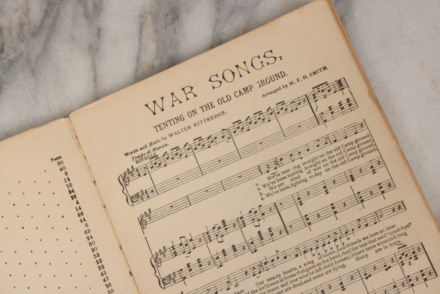 Lot 165 - "War Songs" Antique Civil War Grand Army Of The Republic G.A.R. Songbook For Anniversaries And Gatherings Of Soldiers, With Choruses Arranged For Male Voices, Published By Oliver Ditson Company, Boston, 1890