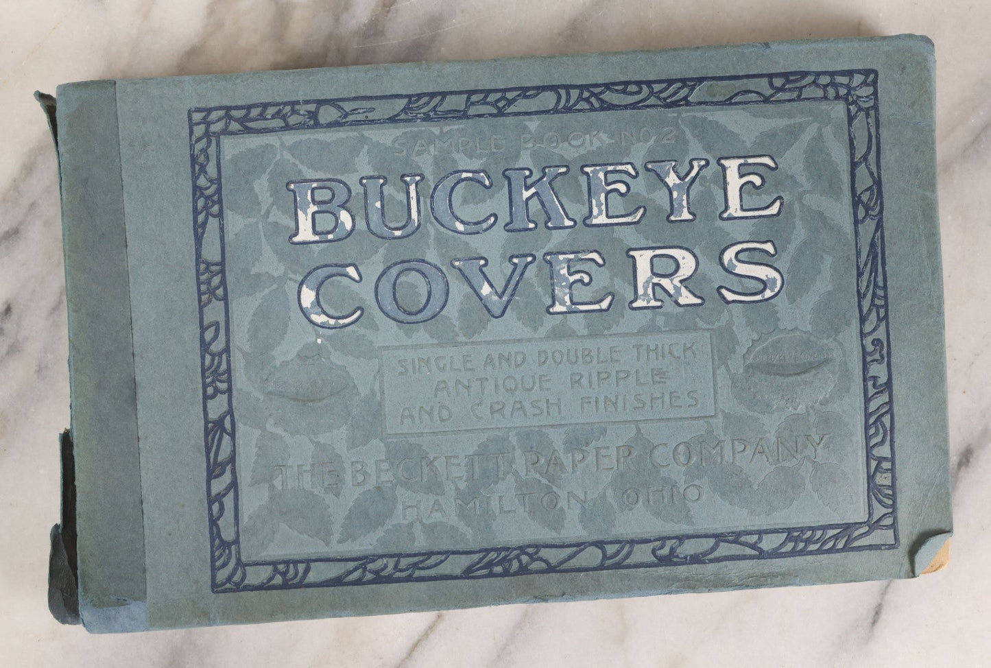 Lot 167 - Antique Paper Sample Book "Buckeye Covers" No. 2 By The Beckett Paper Company, Hamilton, Ohio – Ripple And Crash Finishes