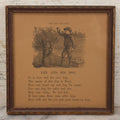 Lot 172 - Antique Print Of "Lee And His Dog" With Accompanying Poem, Depicting Boy Holding Treat For Dog, In Frame, 7-3/4" x 7-3/4"