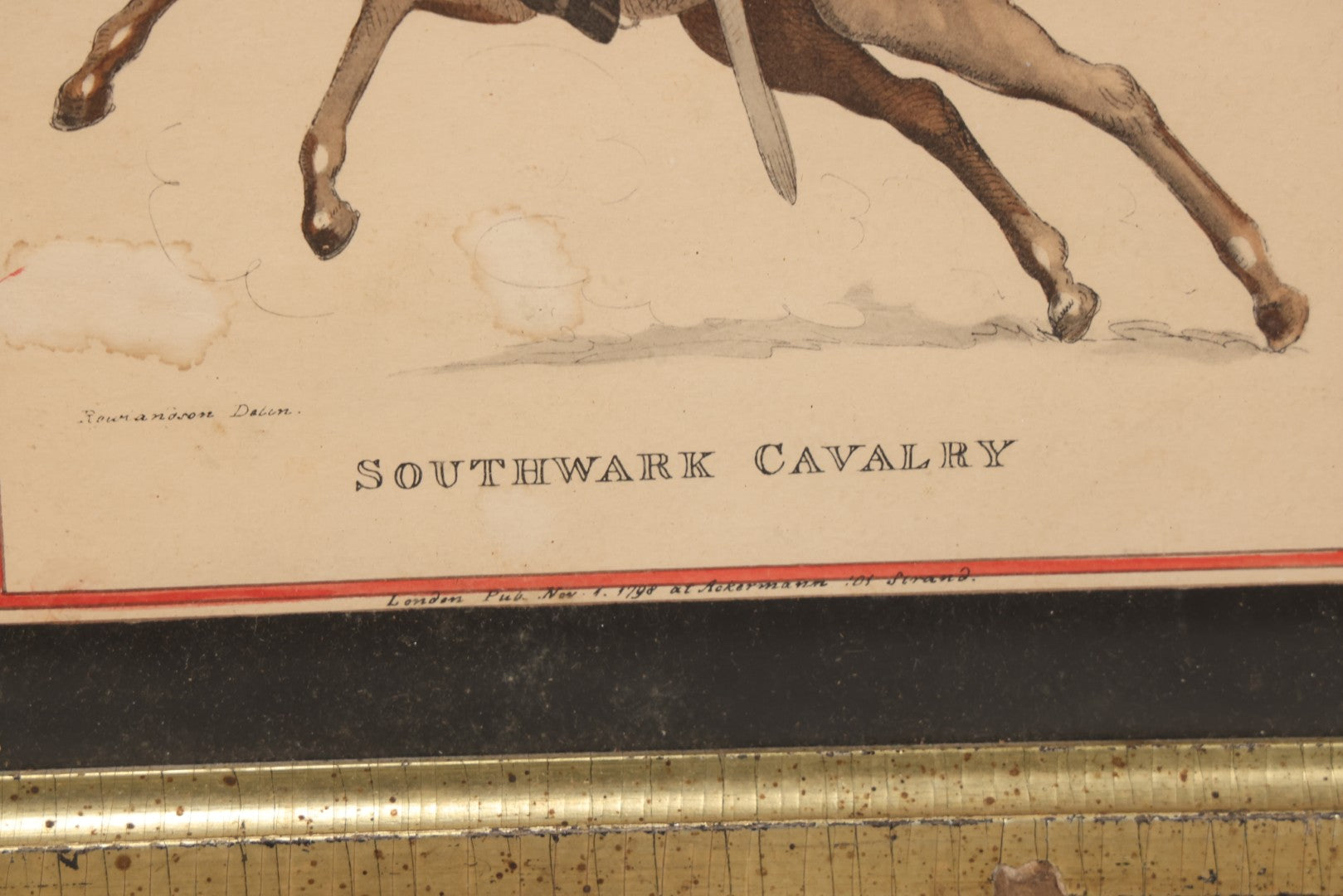 Lot 175 - Antique Hand-Colored Print Of “Southwark Cavalry,” In Frame, 11-1/4" x 13-3/8"