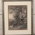 Lot 177 - Antique Print, “A Dream Of The Future,” Depicting Girl And Her Dog, After William Frith, Edmund Ansell, And Thomas Creswick, Exhibited At The Royal Academy, 1856, In Modern Frame, 12-1/4" x 14-3/4"