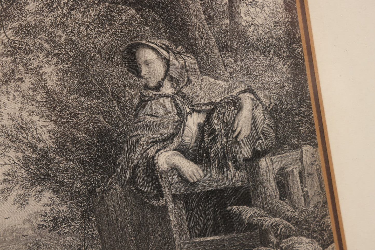 Lot 177 - Antique Print, “A Dream Of The Future,” Depicting Girl And Her Dog, After William Frith, Edmund Ansell, And Thomas Creswick, Exhibited At The Royal Academy, 1856, In Modern Frame, 12-1/4" x 14-3/4"