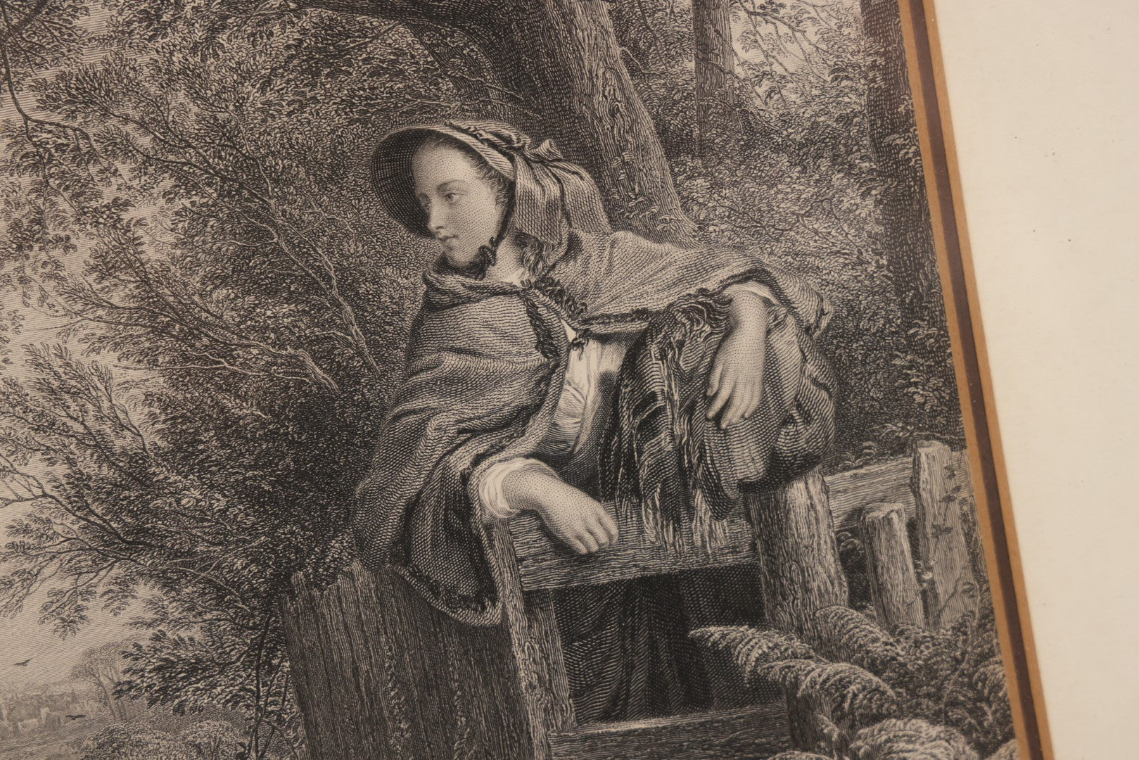 Lot 177 - Antique Print, “A Dream Of The Future,” Depicting Girl And Her Dog, After William Frith, Edmund Ansell, And Thomas Creswick, Exhibited At The Royal Academy, 1856, In Modern Frame, 12-1/4" x 14-3/4"