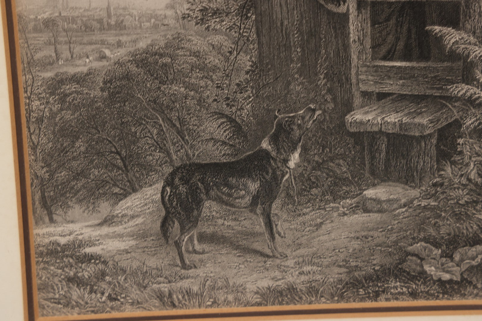Lot 177 - Antique Print, “A Dream Of The Future,” Depicting Girl And Her Dog, After William Frith, Edmund Ansell, And Thomas Creswick, Exhibited At The Royal Academy, 1856, In Modern Frame, 12-1/4" x 14-3/4"