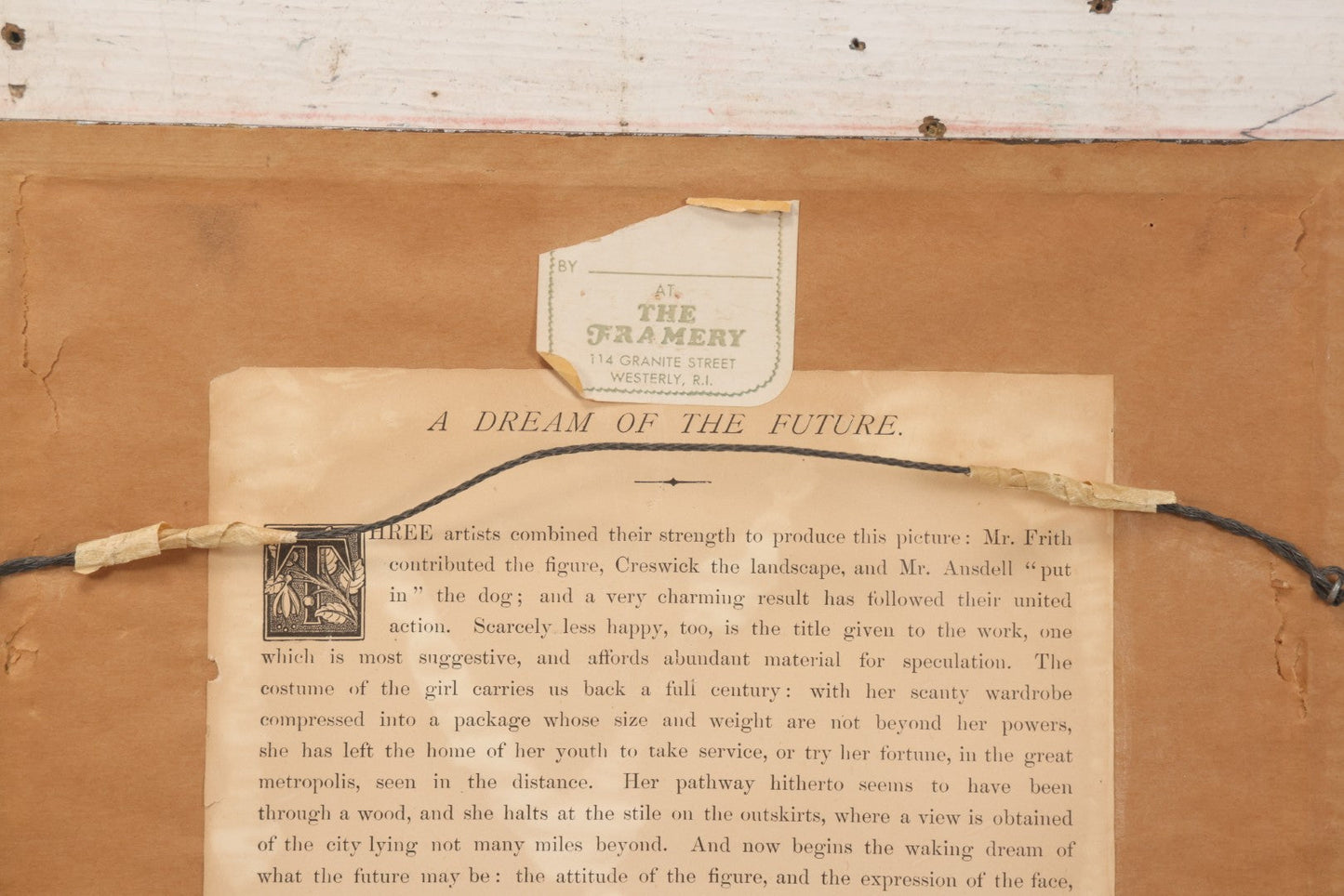 Lot 177 - Antique Print, “A Dream Of The Future,” Depicting Girl And Her Dog, After William Frith, Edmund Ansell, And Thomas Creswick, Exhibited At The Royal Academy, 1856, In Modern Frame, 12-1/4" x 14-3/4"