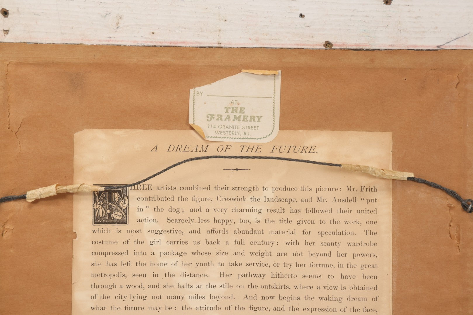 Lot 177 - Antique Print, “A Dream Of The Future,” Depicting Girl And Her Dog, After William Frith, Edmund Ansell, And Thomas Creswick, Exhibited At The Royal Academy, 1856, In Modern Frame, 12-1/4" x 14-3/4"
